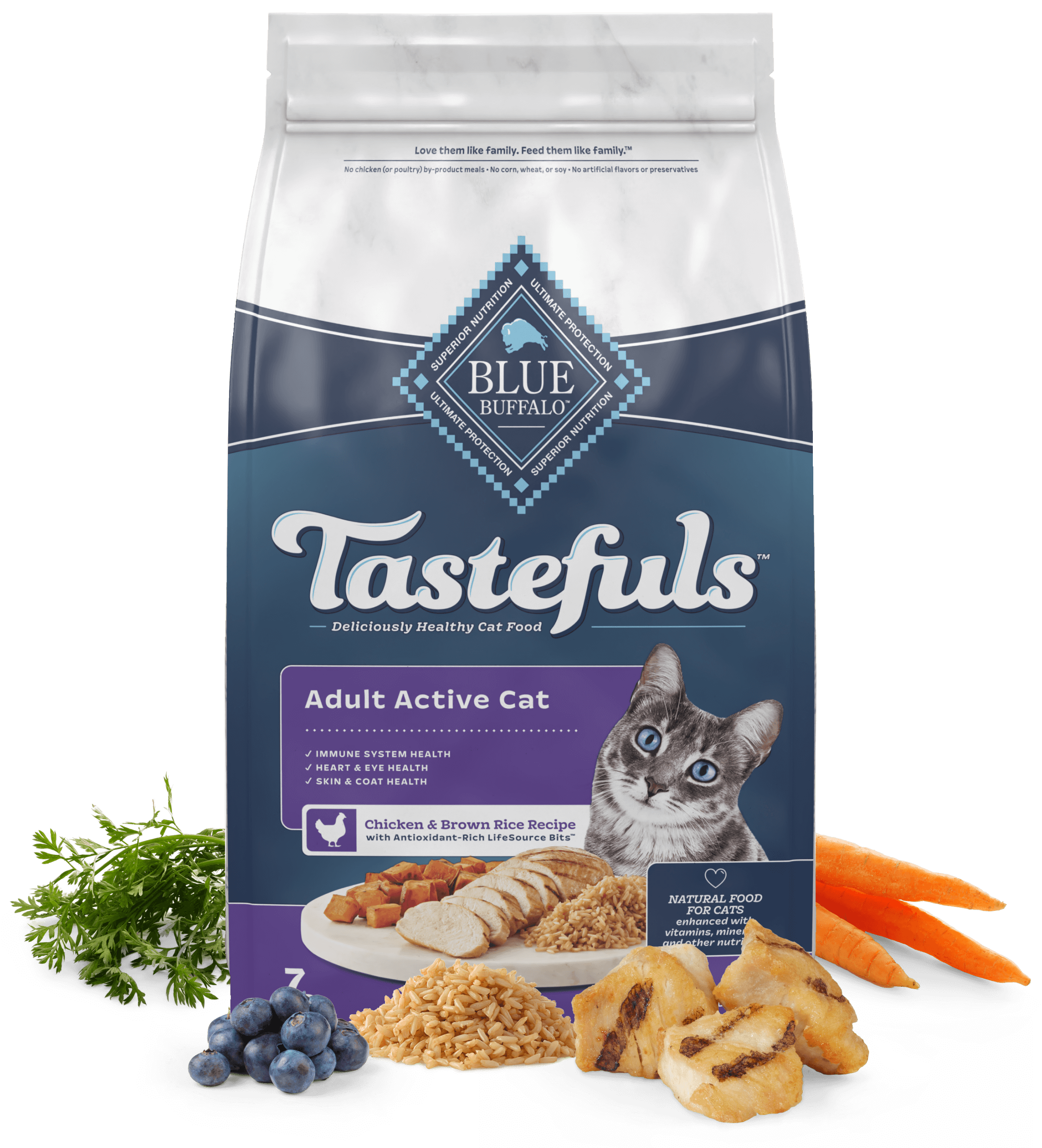 Blue Tastefuls Active Adult Chicken & Brown Rice Cat Food