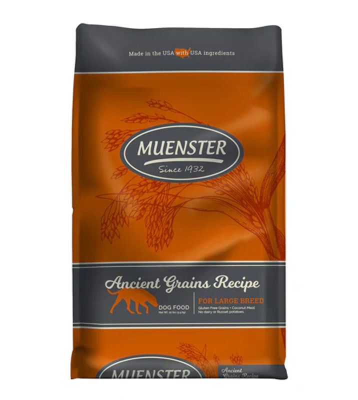 Muenster Ancient Grains for Large Breed Dog Food, 22 lbs