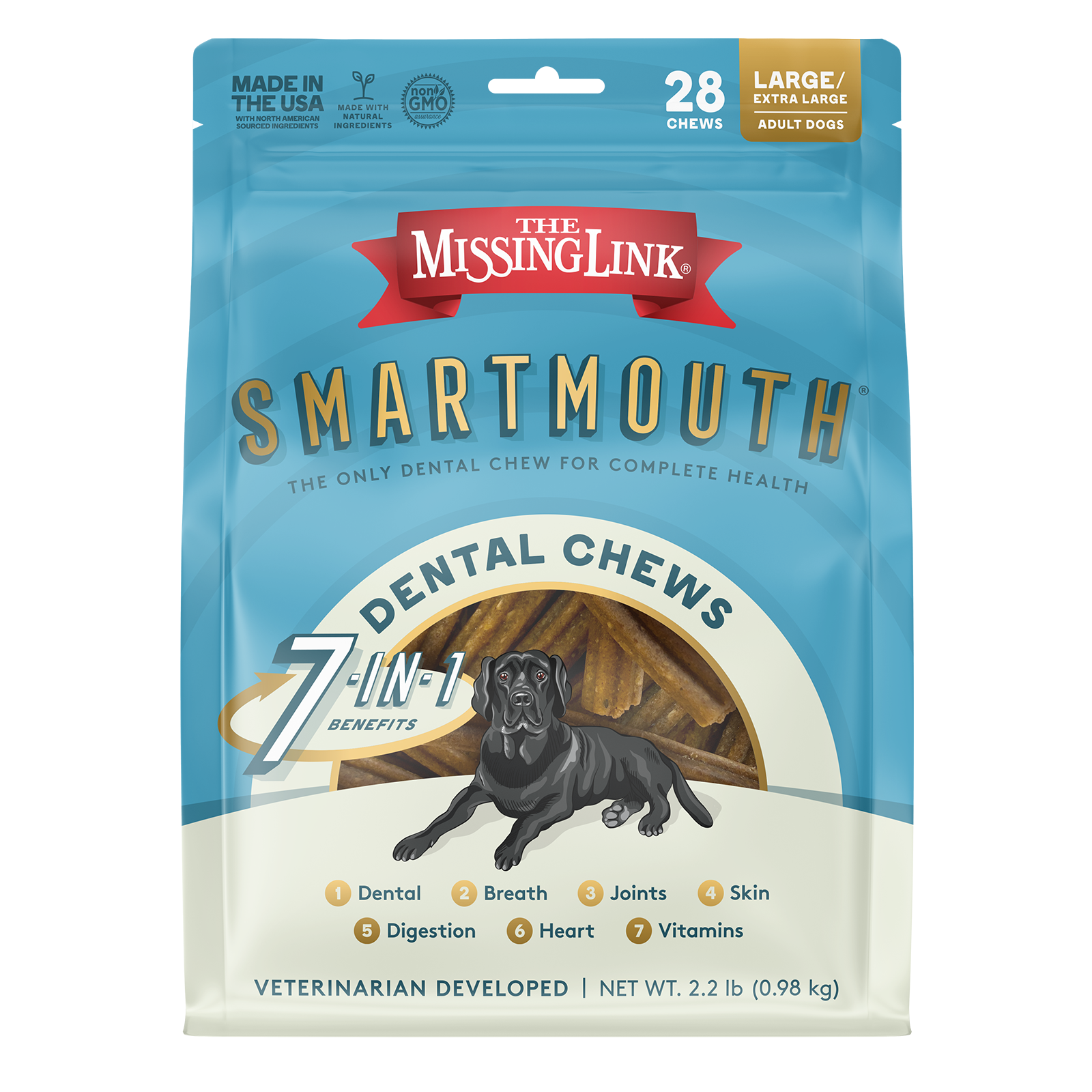 Smartmouth 7-in-1 Dental Chews for Large/Extra Large Dogs