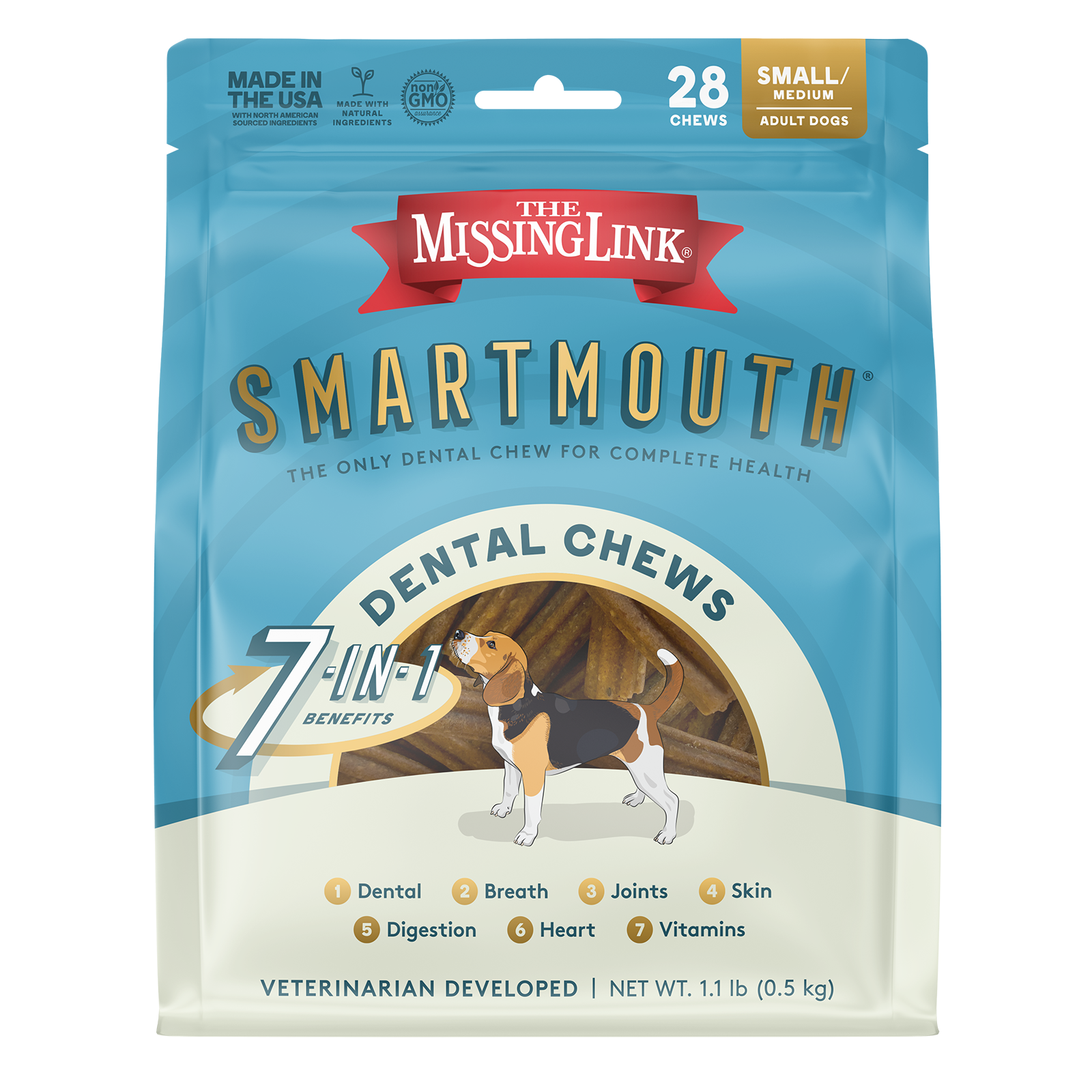 Smartmouth 7-in-1 Dental Chews for Small/Medium Dogs