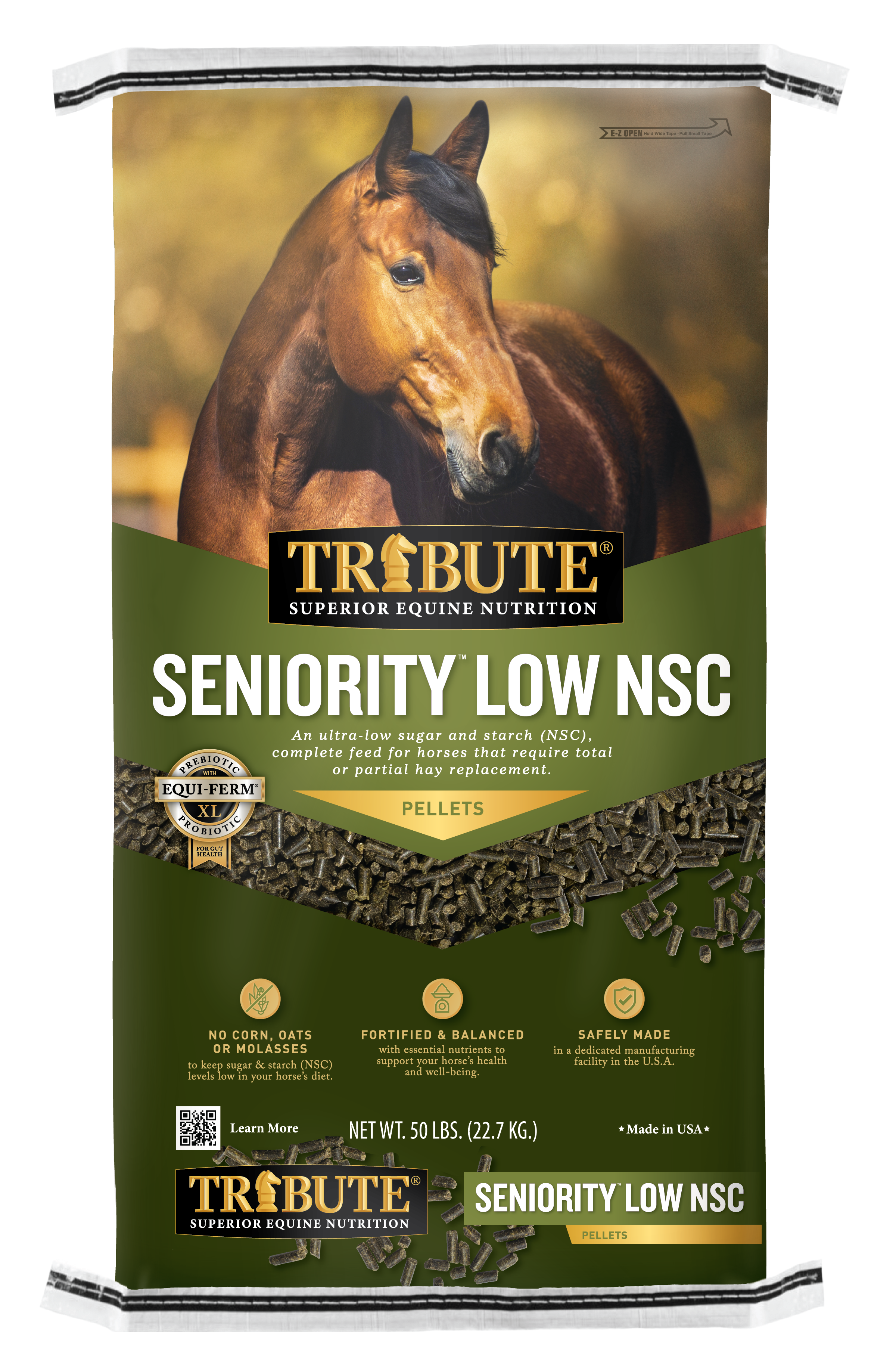Tribute Seniority Low NSC Horse Feed, 50 lbs