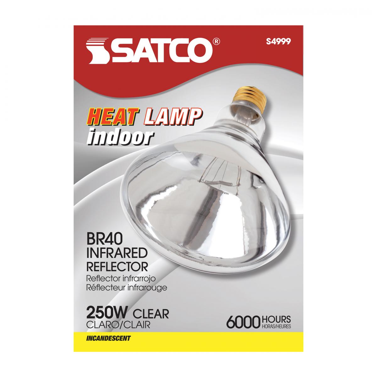 Clear Incandescent Heat Lamp, 250 watt