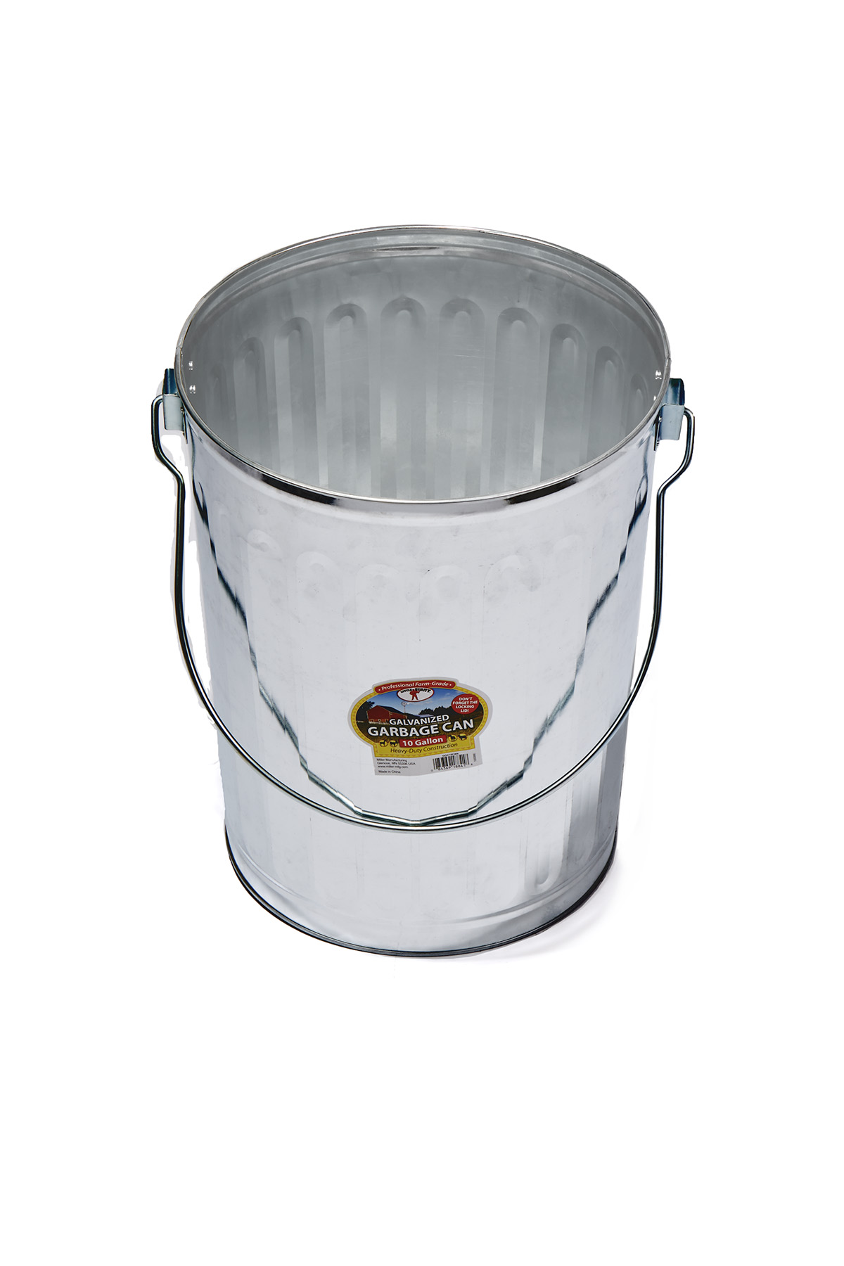 Galvanized Garbage Can, 10 gal