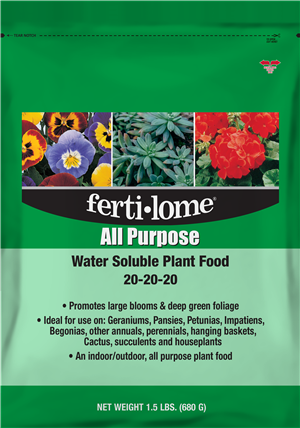 Fertilome All Purpose Water Soluable Plant Food 20-20-20, 1.5 lbs