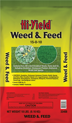 Hi-Yield Weed & Feed 15-0-10, 18 lbs