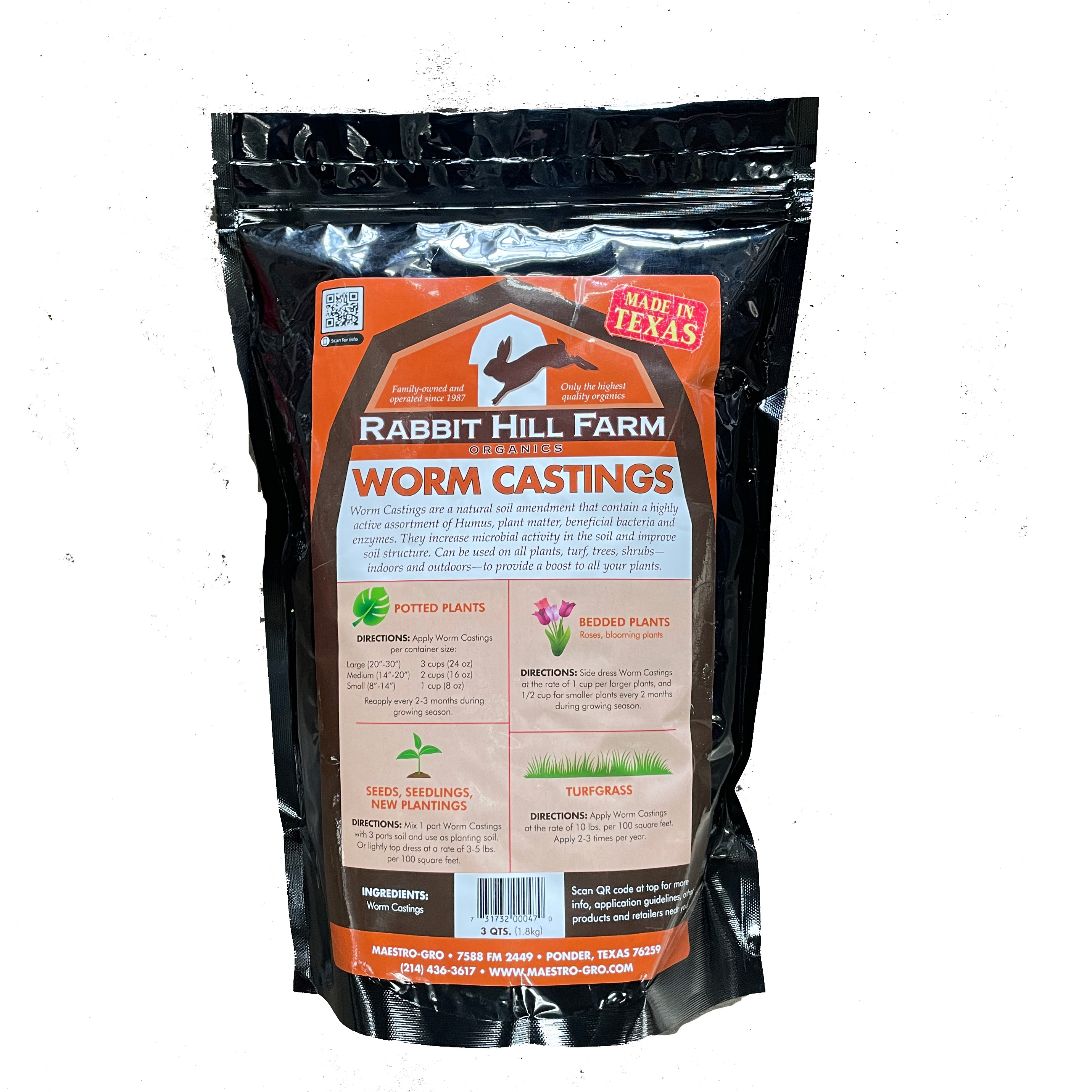 Rabbit Hill Worm Castings 3qt