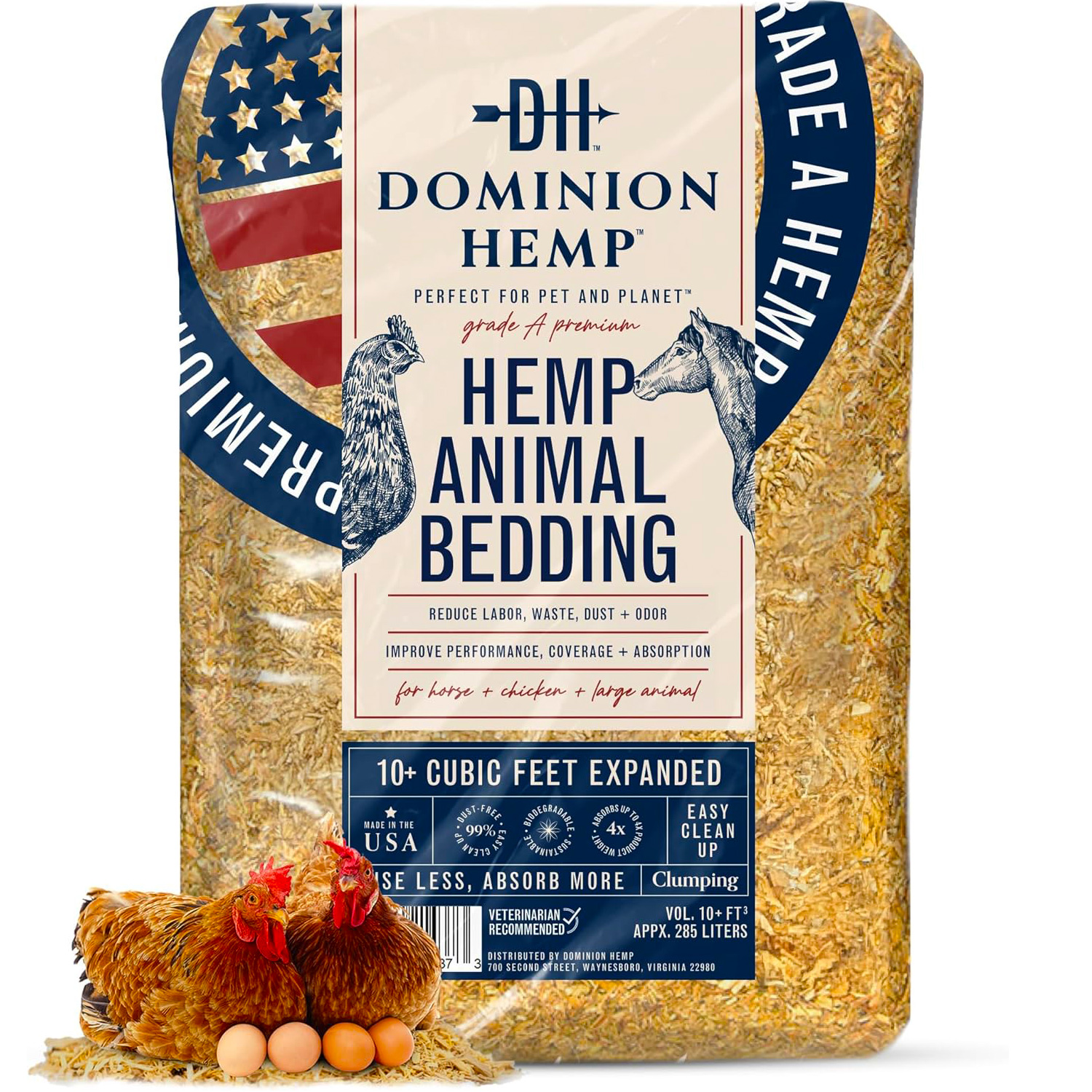 Dominion Hemp Animal Bedding, 10 cu. ft.
