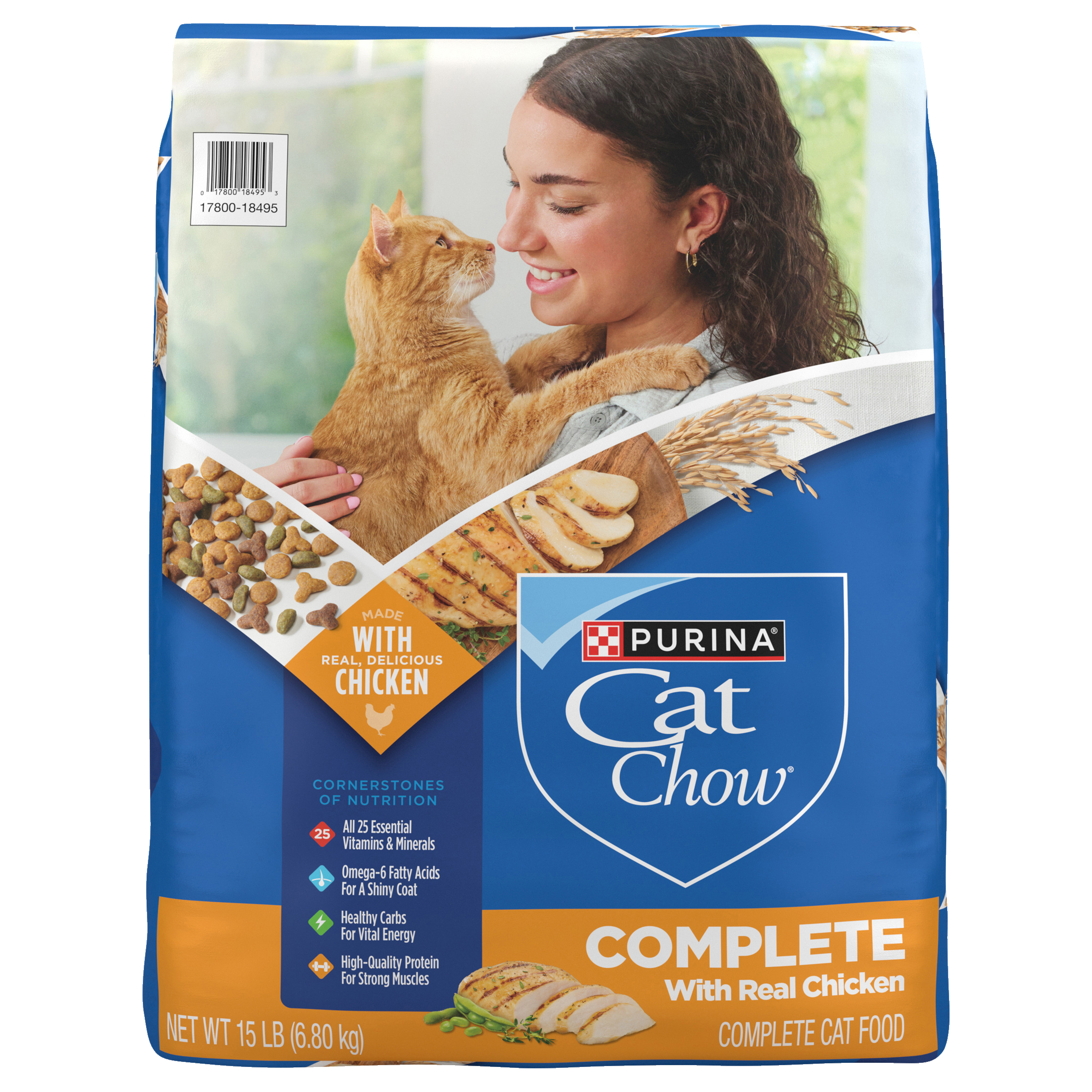 Purina Cat Chow Complete with Real Chicken, 15 lbs