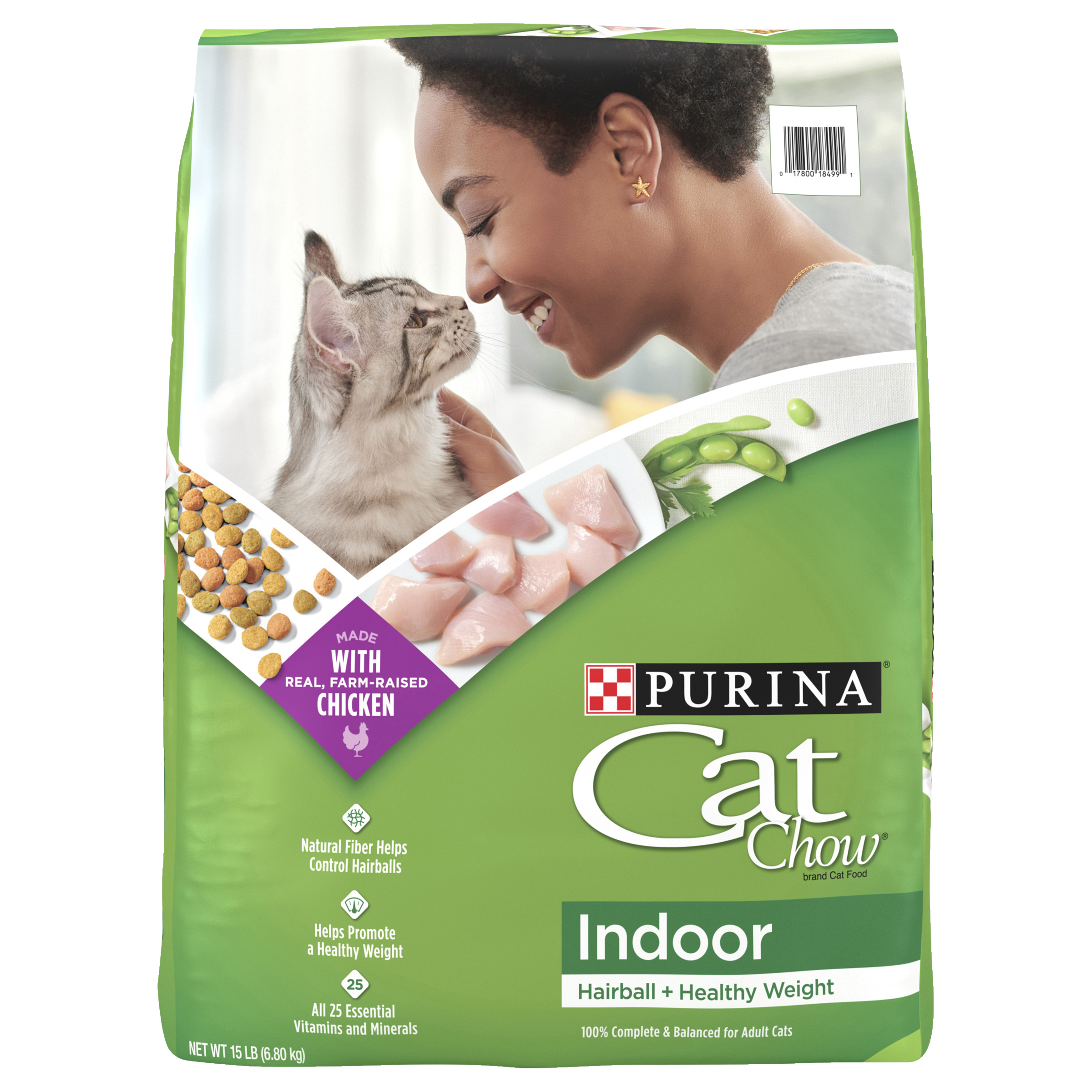 Purina Cat Chow Indoor, Hairball & Healthy Weight, 15 lbs