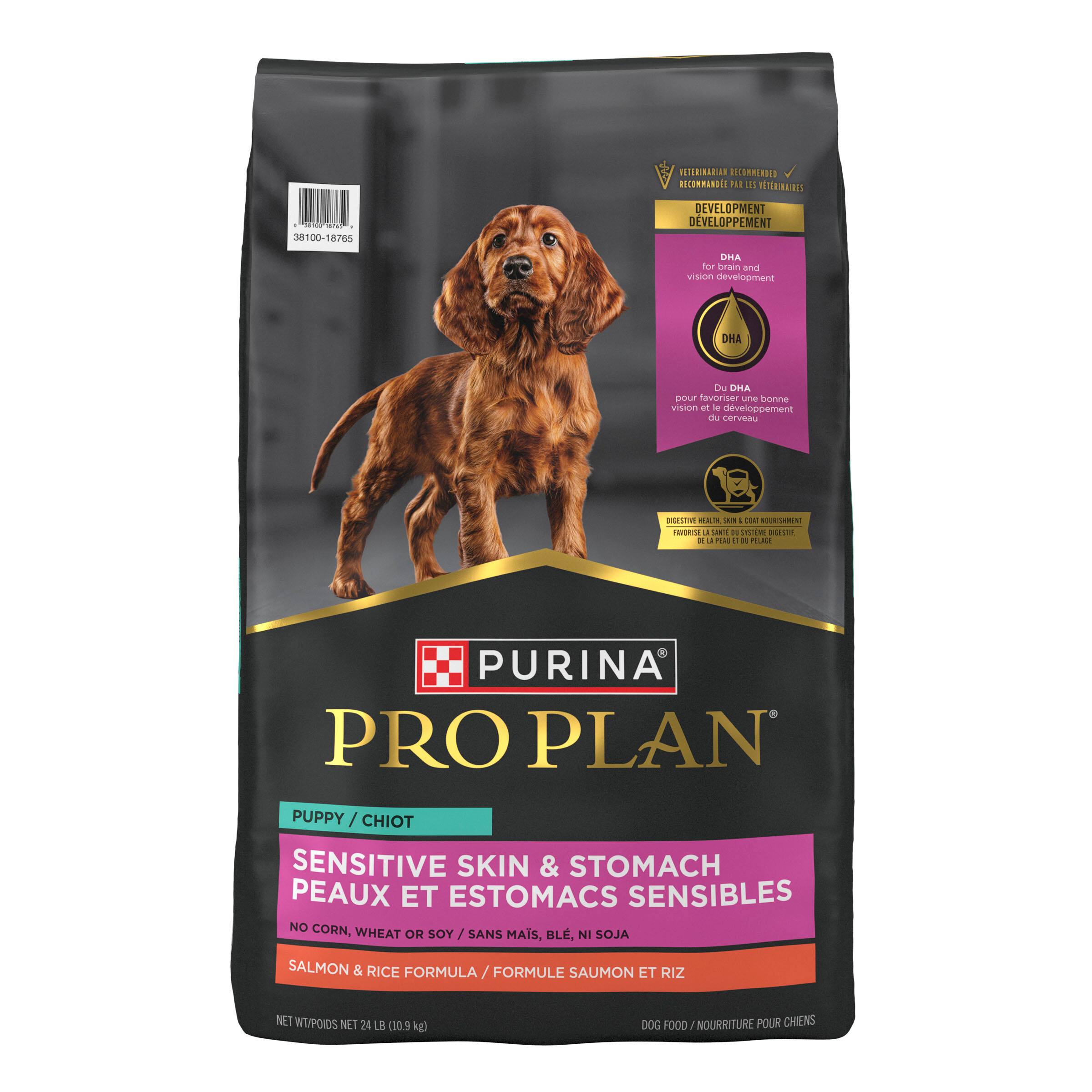 Purina Pro Plan Sensitve Skin & Stomach Salmon & Rice Puppy Food, 24 lbs