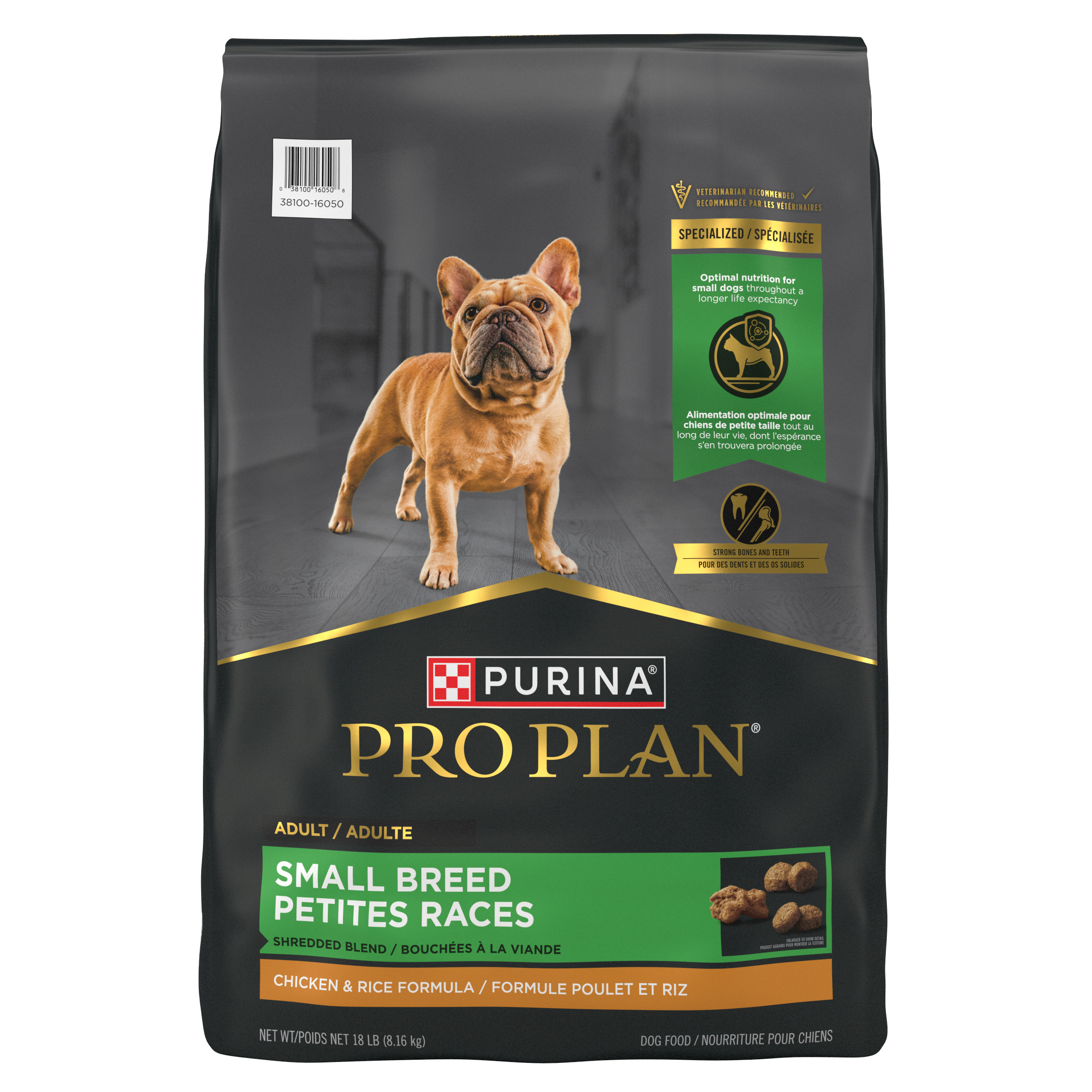 Purina Pro Plan Shredded Blend Chicken & Rice Small Breed Dog Food, 18 lbs