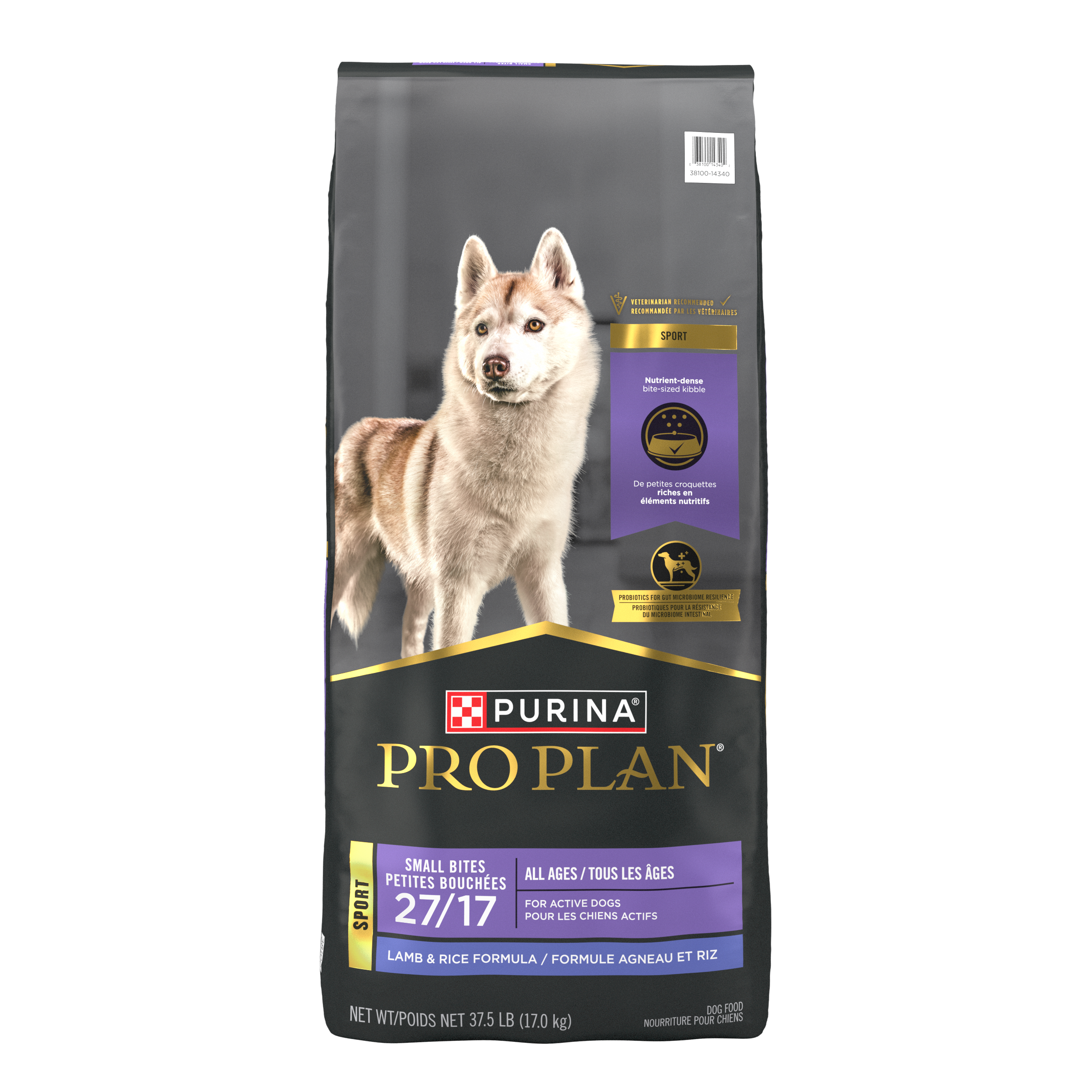 Purina Pro Plan All Ages Sport Small Bites 27/17 Lamb & Rice Formula, 37.5 lbs