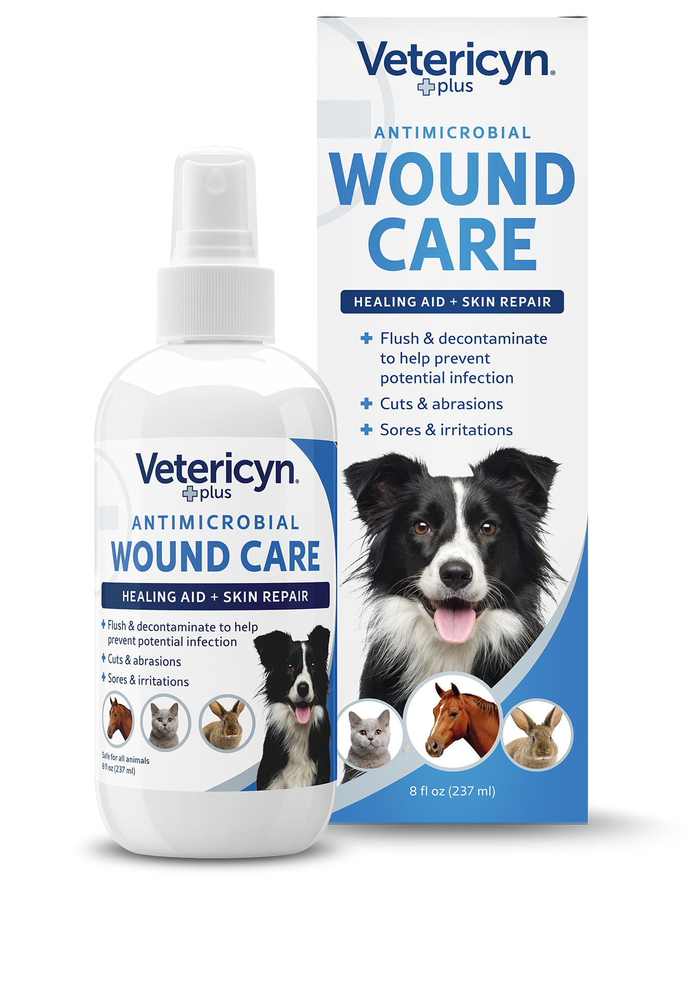 Vetericyn Plus Antimicrobial All Animal Wound Care, 8 oz