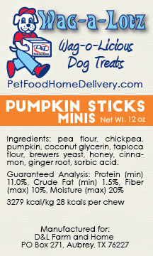 D&L Wag-A-Lotz Pumpkin Chew Sticks - Small, 6 oz